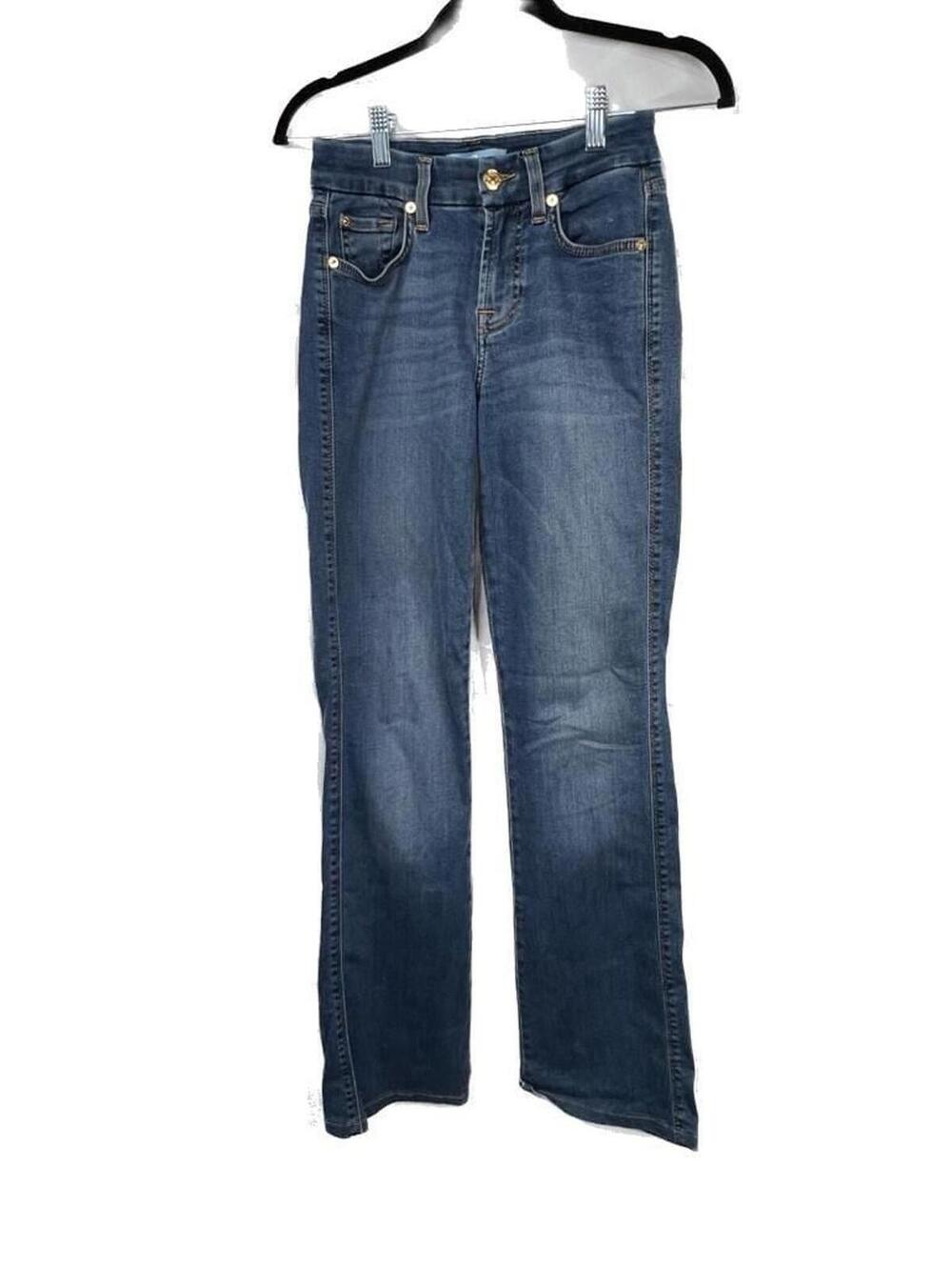 7 For All Mankind Women's Size 24 Medium Wash High Rise Boot Cut Jeans